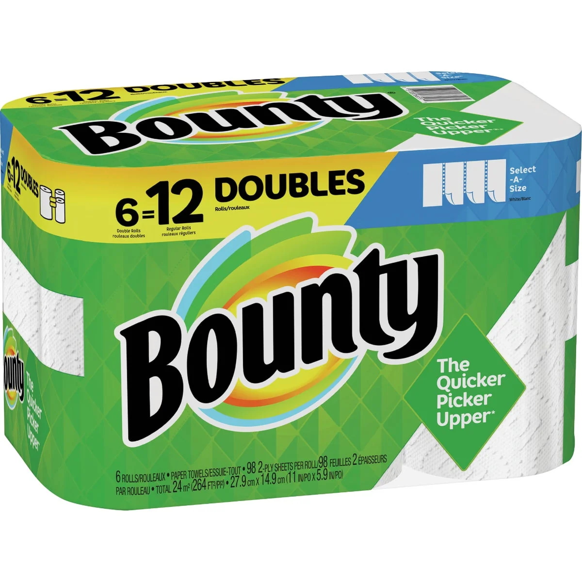 Prestigious Bounty Select-A-Size Paper Towels 6 Double Rolls Superior