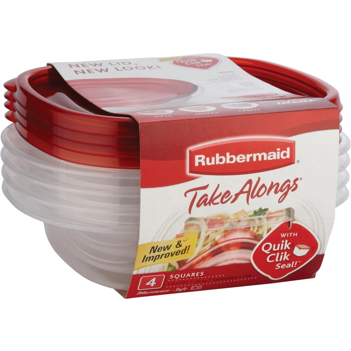 First-Class Rubbermaid TakeAlongs 2.9 C. Clear Rectangle Food Storage Container with Lids 4-Pack Responsible