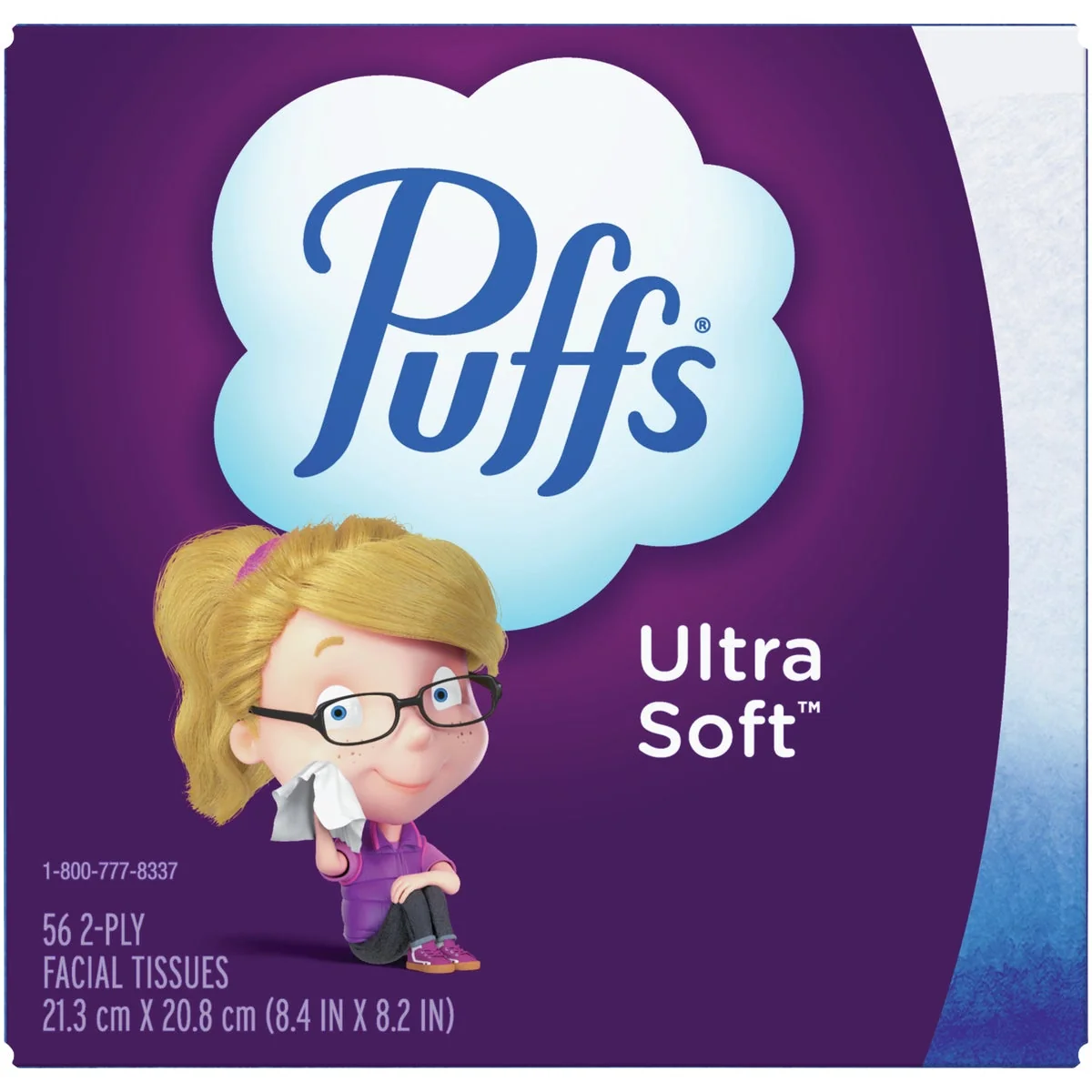 Long-Lasting Puffs Ultra Soft Non-Lotion Facial Tissue 56-Count Natural