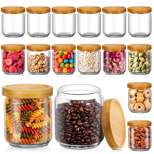 Top-Quality 16 Pack Glass Containers Canister Set Pure