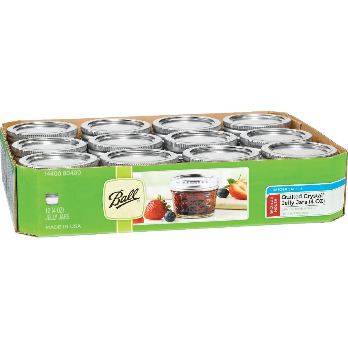Carefully Designed Ball 4 Oz. Glass Jam or Jelly Jar 12-Pack Durable