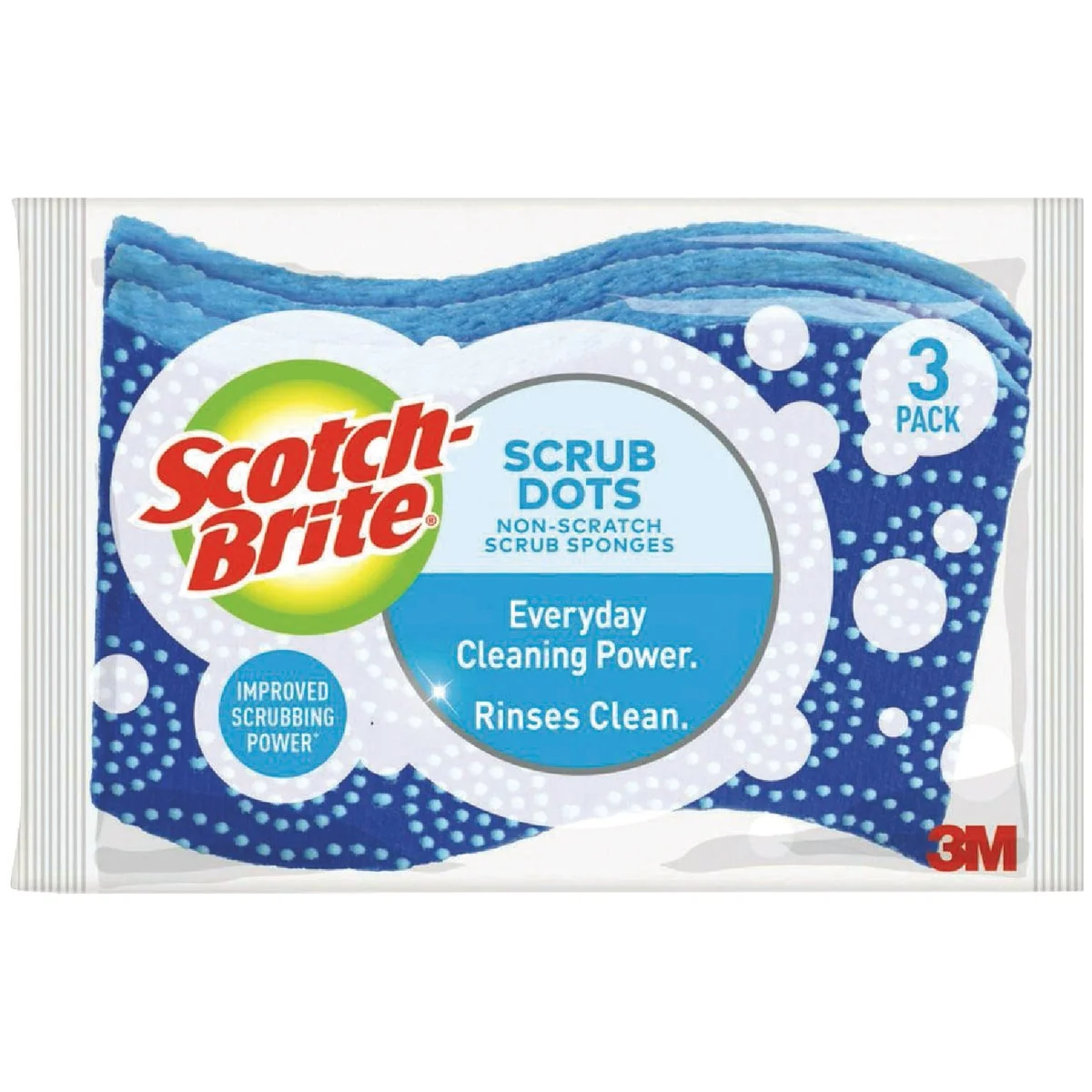 Superior Scotch-Brite Scrub Dots Non-Scratch Scrub Sponge 3-Pack Eco-Friendly