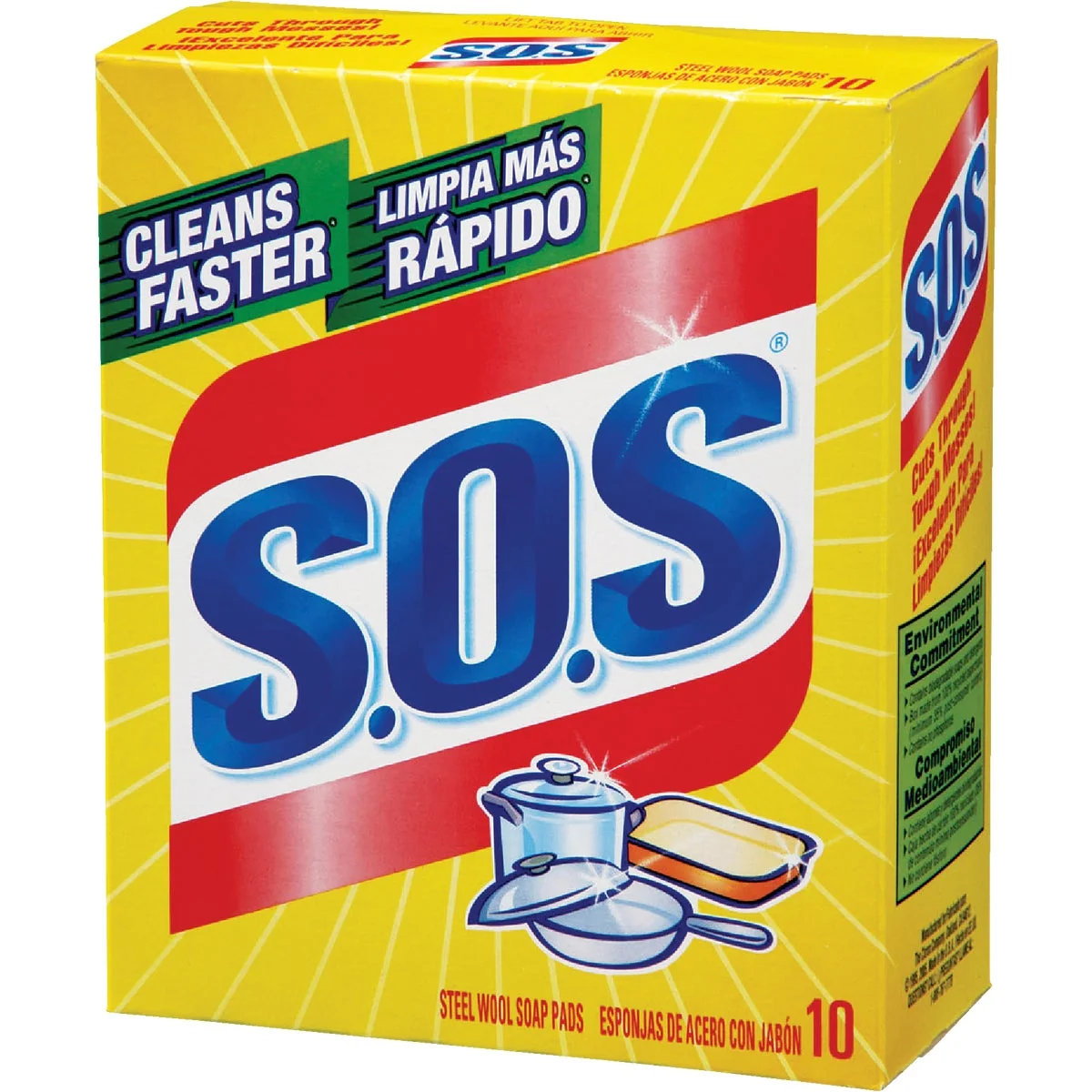 Professional S.O.S. Soap Scouring Pad 10 Count Reusable