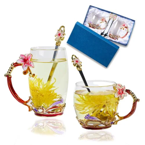 User-Friendly Tea Cup Glass Coffee Mugs 2 Count Long-Lasting