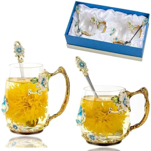 Traditional Tea Cup Glass Coffee Mugs 34.99 Count Stylish