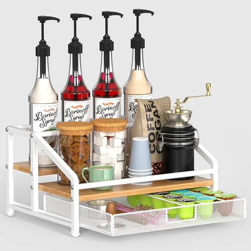 Soft Coffee Syrup Organizer Rack Trendy