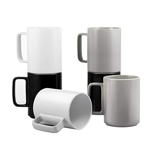 Exclusive Large 15 Ounces Porcelain Coffee Mug Tea Mugs Set of 6 6 Count Specialty