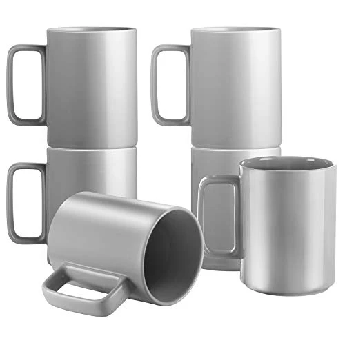 Classic Large 15 Ounces Porcelain Coffee Mug Tea Mugs Set of 6 6 Count High-End