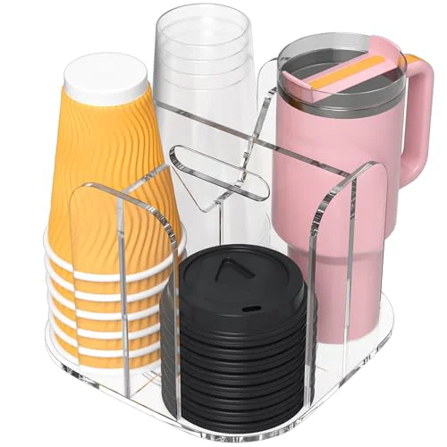 Safe 4 Compartment Countertop Cup Dispenser Durable