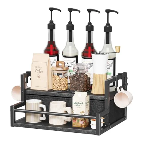Genuine Coffee Syrup Organizer Rack Easy-to-Use