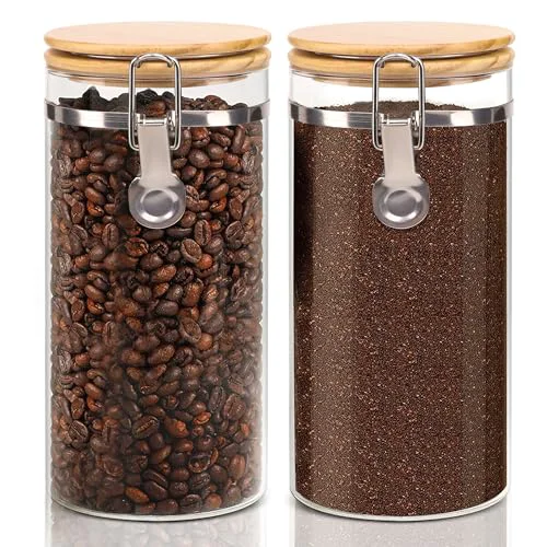 Convenient Glass Storage Jars Set Elegant Containers with Airtight Bamboo Lids High-End