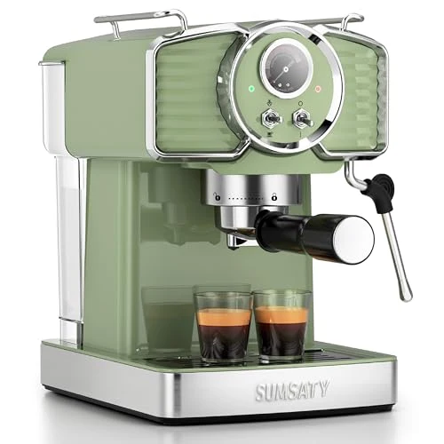 Minimalist 20 Bar Espresso Machine Retro with Powerful Milk Frother Carefully Designed