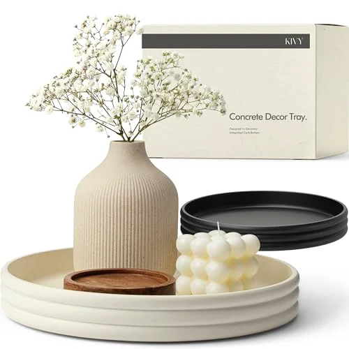 Stylish Round Decorative Concrete Tray 11x1 Proven