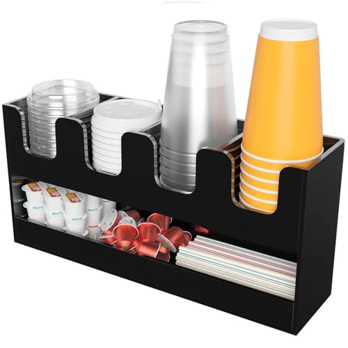 Stylish 5 Compartment Cup Holder for Countertop Premium