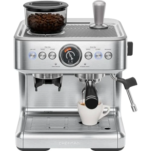 Proven Crema Supreme 15 Bar Espresso Machine with Milk Frother 101.4421 Fl Oz Comfortable