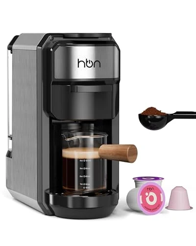 Premium 3-in-1 for Nespresso Capsule K-Cup Pods Ground Coffee Multi Coffee Maker Single Serve 19Bar Programmable One-Touch Brewing Espresso Machine 20oz Removable Water Tank 1450W Fast Heat 20 Ounce Environmentally Friendly
