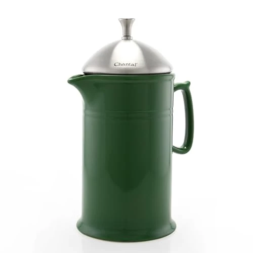 Easy-to-Use Stoneware French Press with Stainless Steel Plunger and Lid Modern