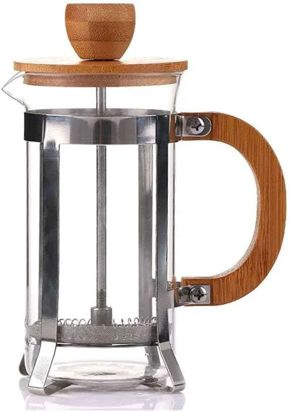 Natural Press Eco Friendly Cover Coffee Plunger Tea Maker Percolator Filter Kettle Pot Glass Teapot Soft