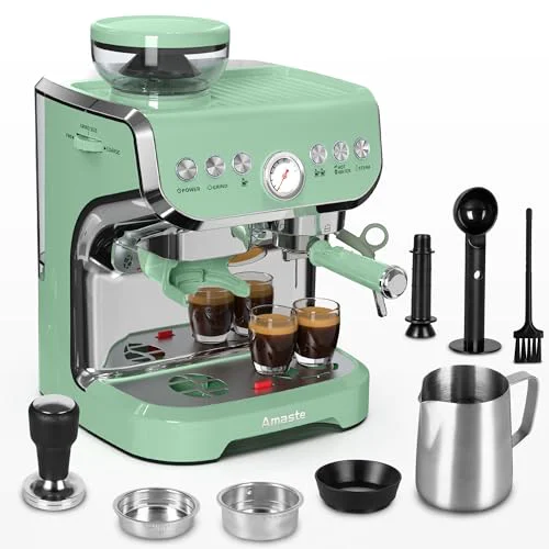 Lightweight Espresso Machine with Grinder and Steam Wand Certified