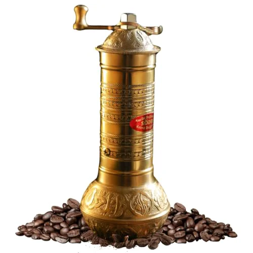 Next-Generation Sozen 7.6 Hammered Manual Coffee Grinder Brass Crafted
