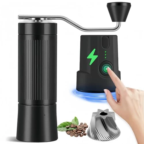 Minimalist 2-in-1 Portable Electric Manual Coffee Grinder Black High-End