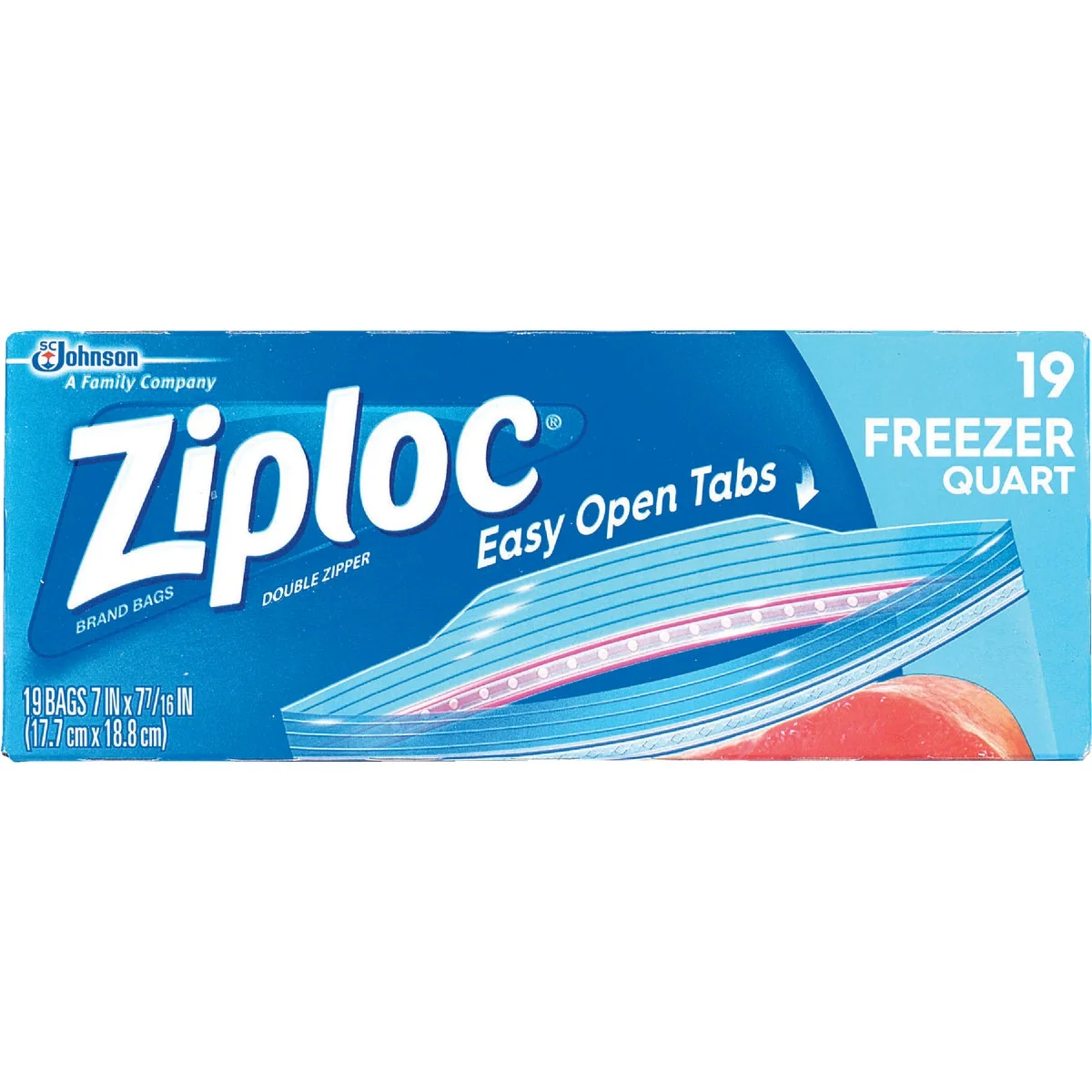 Durable Ziploc 1 Qt. Double Zipper zer Bag 19-Count Soft