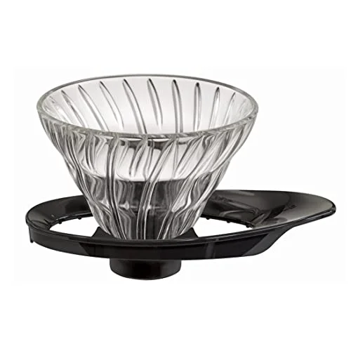 Fast V60 VDGR-01-B Heat Resistant Glass Transparent Dripper 01 For 1 to 2 Cups Black Made in Japan 24 Count Prestigious