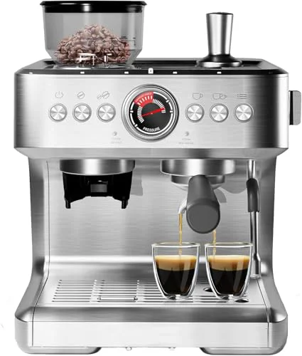 Breathable Espresso Machine with Grinder Milk Frother Advanced