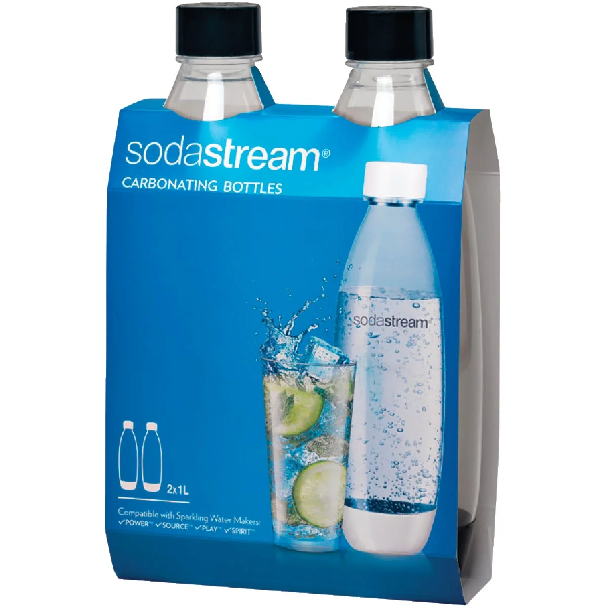Selected SodaStream 1 Liter Carbonating Bottle 2-Pack Original Design