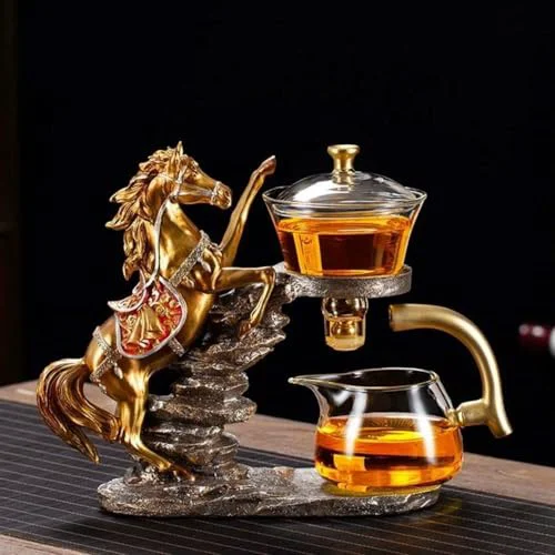 Stylish Glass Kungfu Teapot Set Tea maker with Infuser Semi Automatic Tea Set Certified