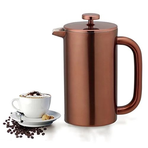 Original Design 8 Cup Double Wall Insulated Stainless Steel French Coffee Press Exclusive
