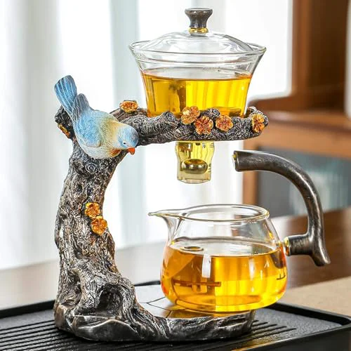 Environmentally Friendly Glass Kungfu Teapot Set Tea maker with Infuser Semi Automatic Tea Set Recyclable