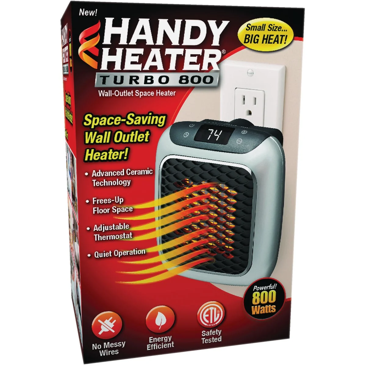 Prestigious Handy Heater Turbo 800 Wall Outlet Ceramic Space Heater Expertly Made