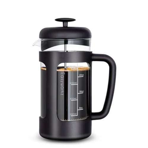 Superior French Press 34 oz Coffee Tea Maker with Borosilicate Glass Contemporary