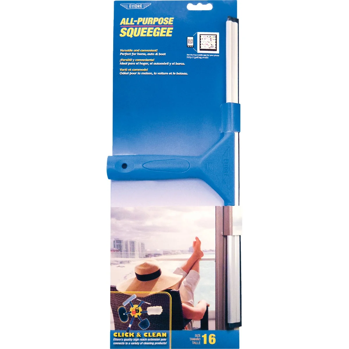 Clean Ettore All Purpose 16 In. Rubber Squeegee High-Quality