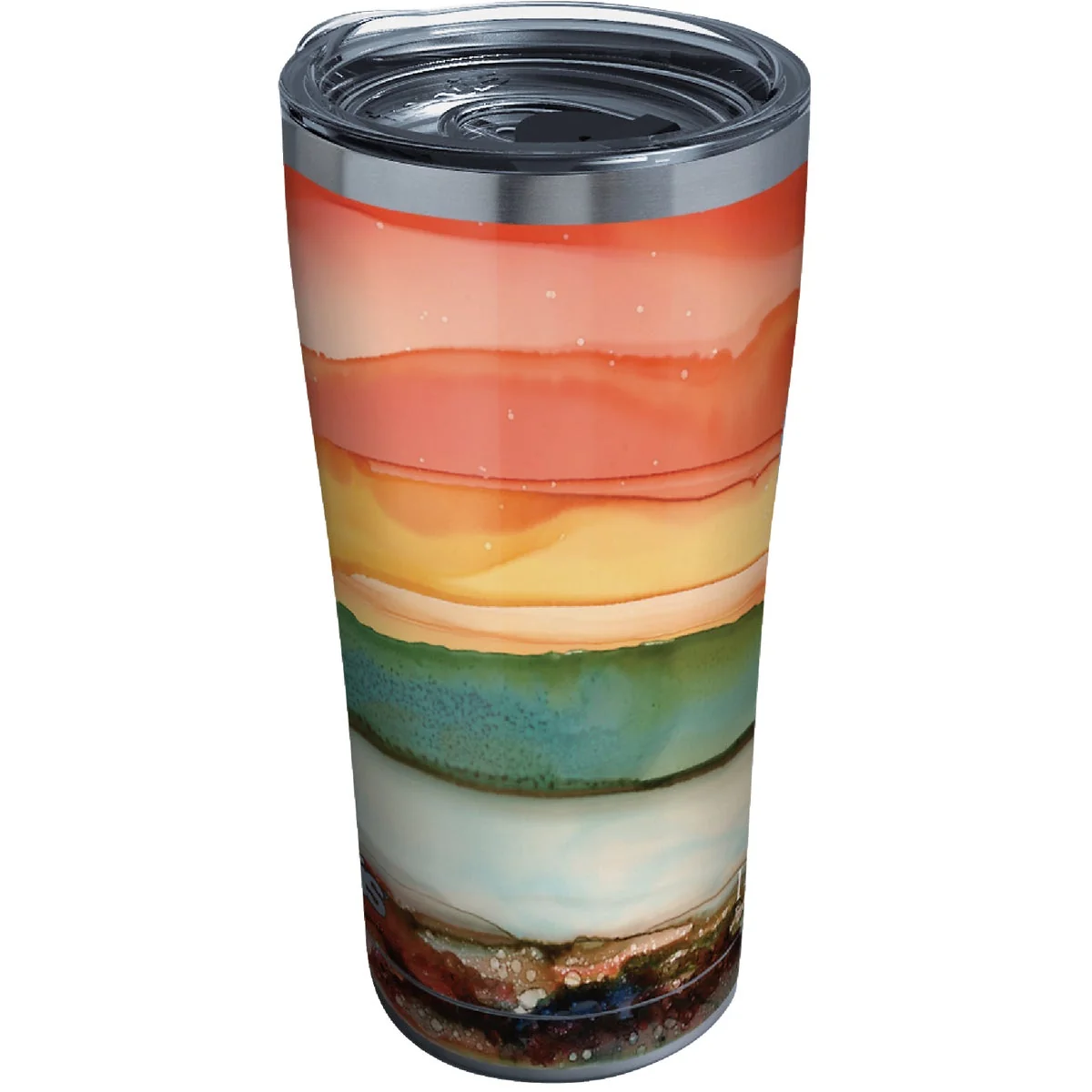 Convenient Tervis Inkreel Evening Tides 20 Oz. Stainless Steel Tumbler with Slider Lid Reusable