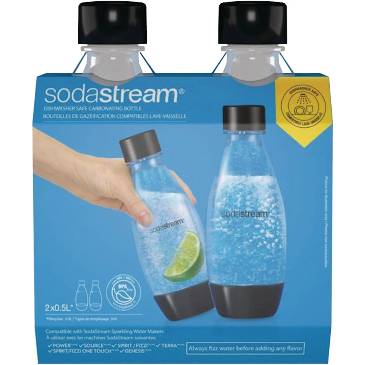 Fashionable SodaStream 1 2 Liter Carbonating Bottle 2-Pack Clean