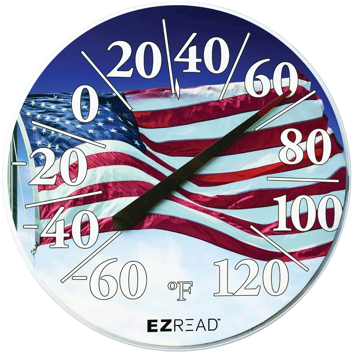 Minimalist EZRead 12.5 In. Dial Thermometer with American Flag Innovative