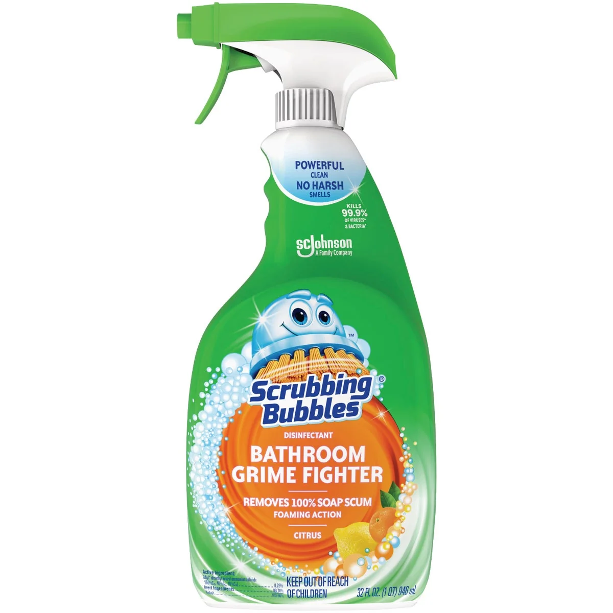 World-Class Scrubbing Bubbles 32 Oz. Citrus Disinfectant Bathroom Grime Fighter Cleaner Original