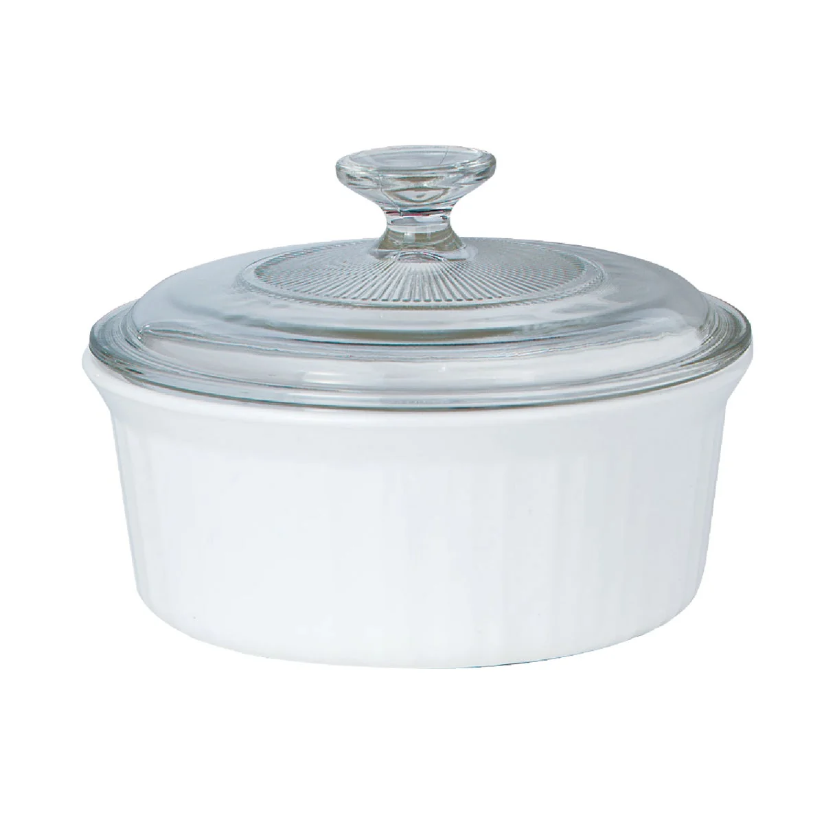 Authentic Corningware 1-1 2 Qt. Stoneware French White Round Covered Casserole Dish Optimized