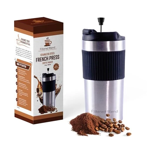 Excellent 15oz Stainless Steel Travel French Press Soft