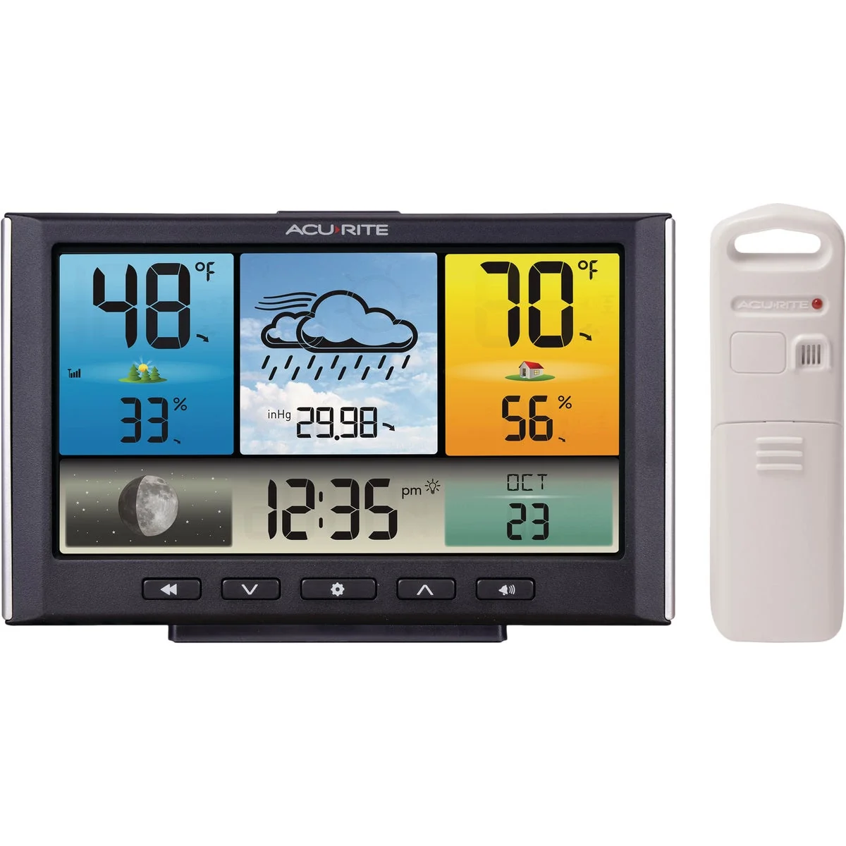 First-Class Acu-Rite Indoor Outdoor Temperature Humidity Tabletop or Wall-Mountable Weather Station Convenient
