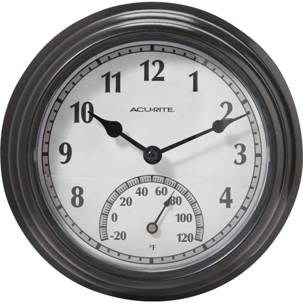Original Acurite 8.5 Metal Indoor Outdoor Clock Thermometer Fast