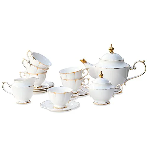 Authentic Tea Sets for Adults Fine Bone China Tea Set for 6 Exceptional