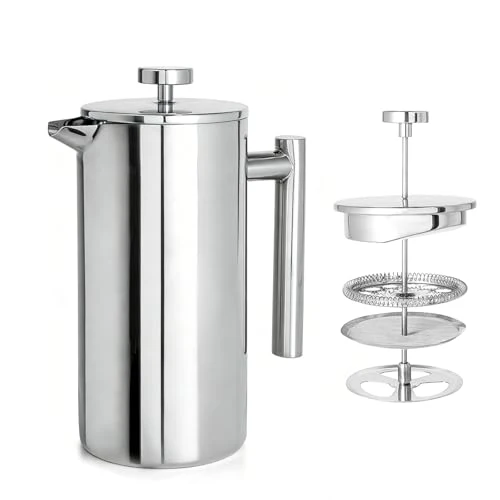 Solid 304 Stainless Steel French Press 27oz Professional