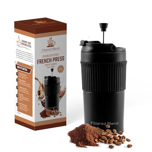 Versatile 15oz Stainless Steel Travel French Press Convenient