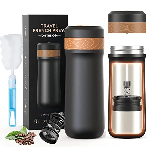 Reliable Classic Portable French Press Coffee Mug 12 oz with Carry Loop Long-Lasting