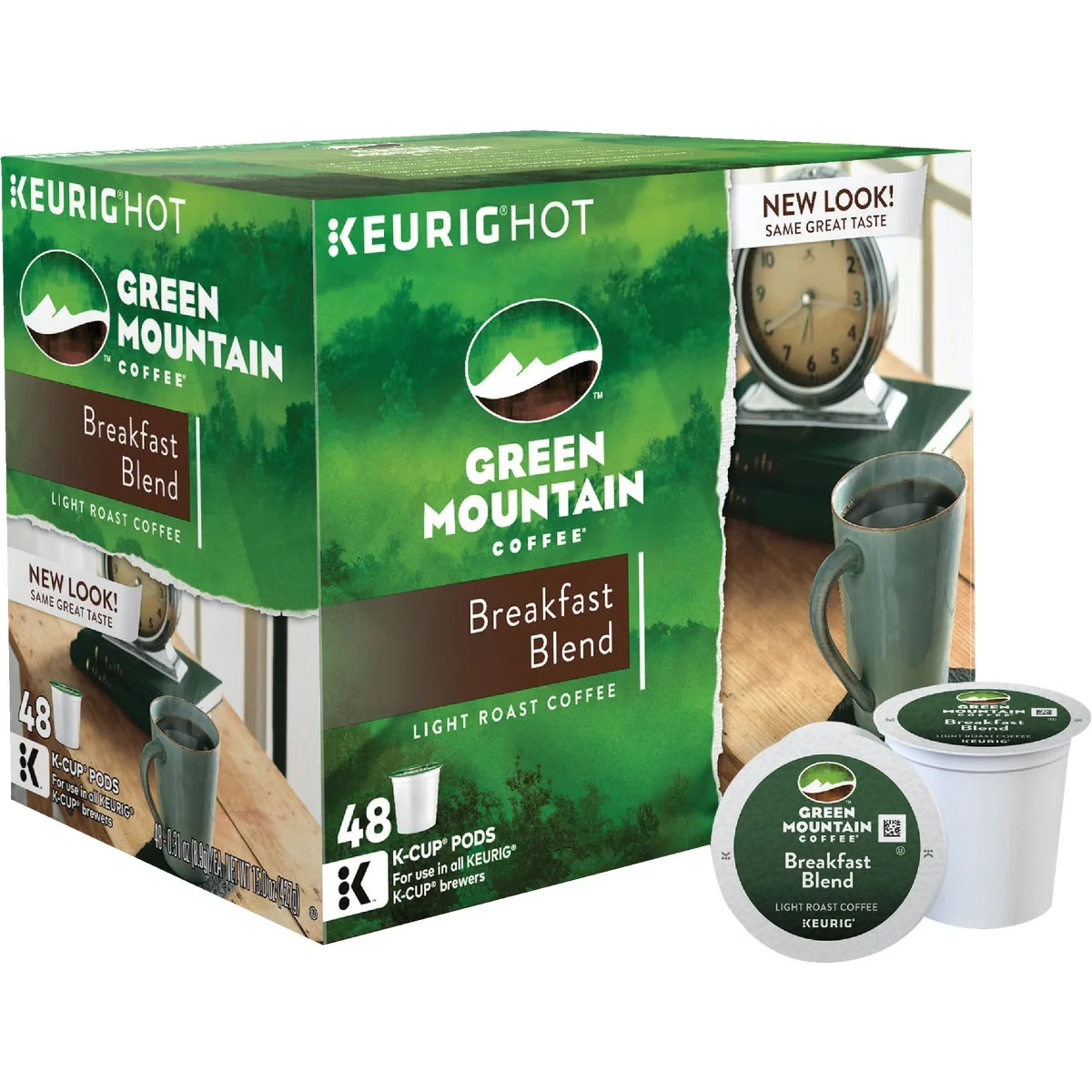 Recyclable Keurig Green Mountain Breakfast Blend Coffee K-Cup 48-Pack Reusable