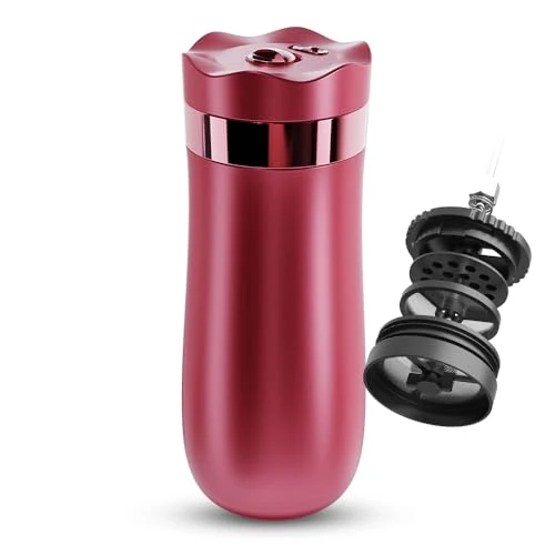 High-End 11oz Vacuum Insulated Portable French Press Coffee Maker Smooth