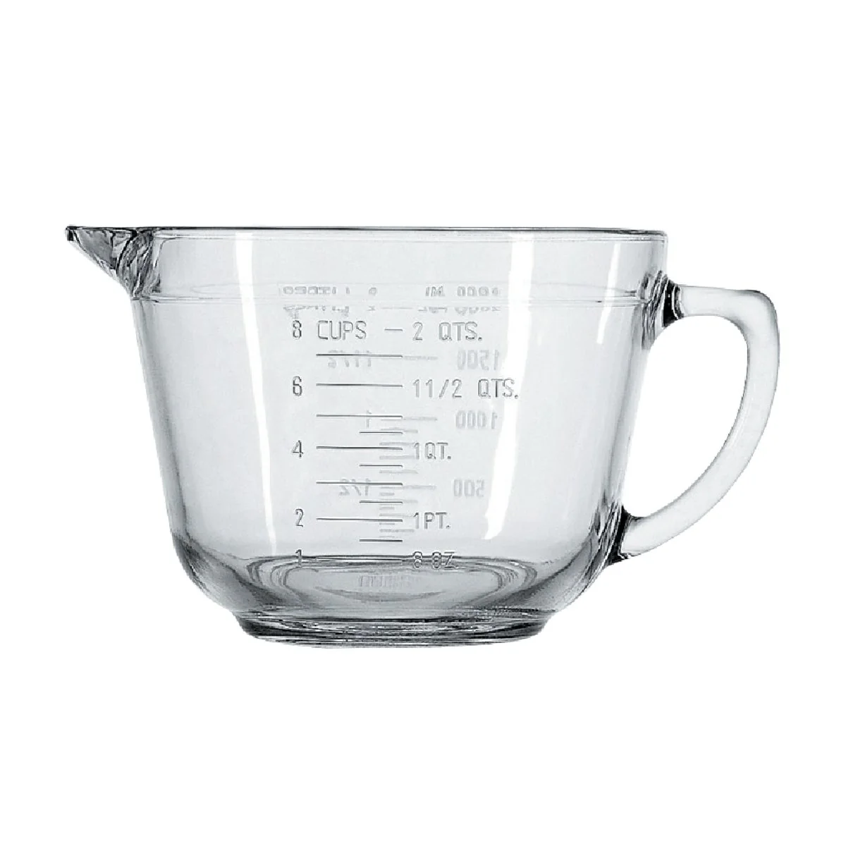 Enhanced Anchor Hocking Essentials 8 Cup Clear Glass Measuring Batter Bowl Minimalist